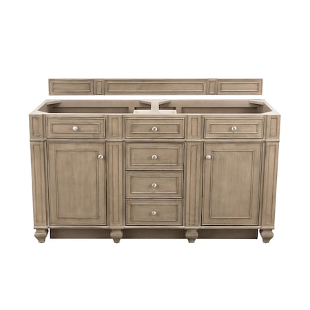 James Martin Vanities Bristol 60in Double Vanity Cabinet, Whitewashed Walnut 157-V60D-M-WW